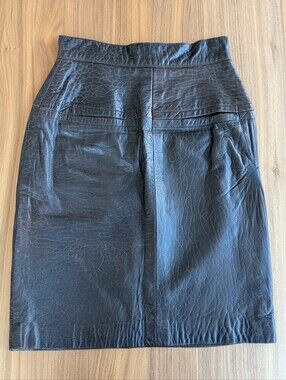 Genuine Leather Carmelo Pomodoro Chocolate Brown Skirt